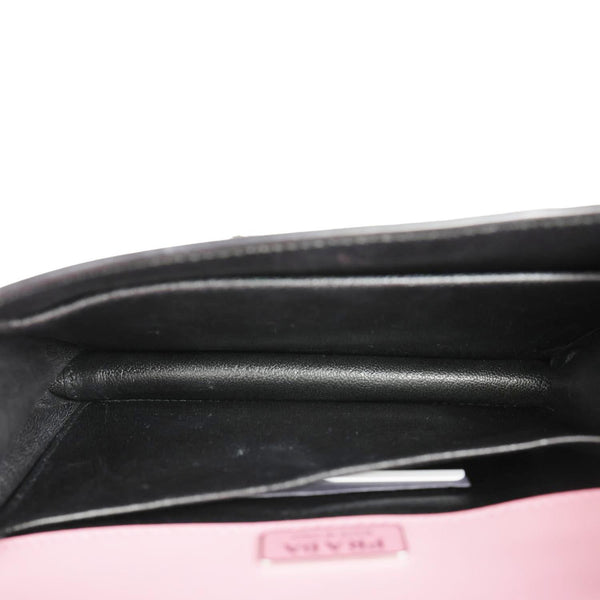 PRADA Cahier City Small Calf Saffiano Leather Chain Crossbody Bag Pink