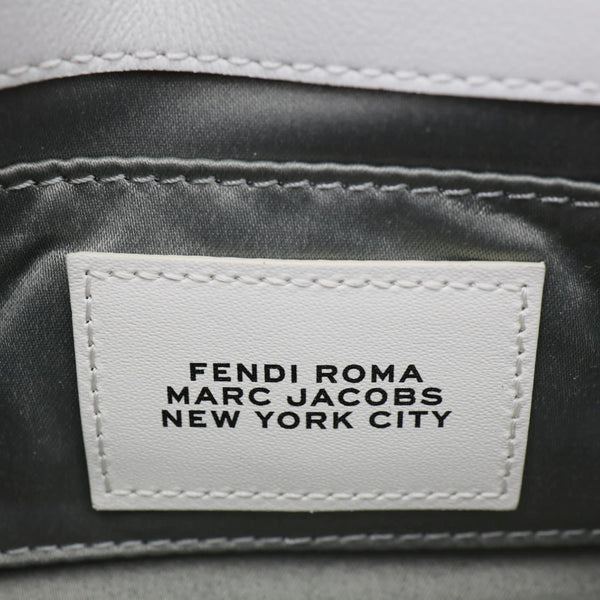 FENDI x Marc Jacobs Bow Printed Leather Baguette Bag Off White