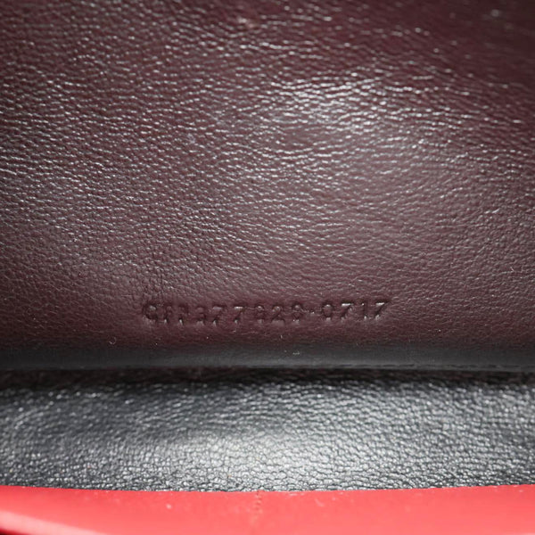 YVES SAINT LAURENT Envelope Grain De Poudre Chevron Leather Wallet On Chain Red