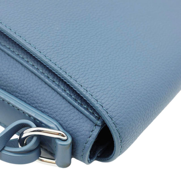 LOUIS VUITTON Takeoff Aerogram Leather Messenger Bag Navy Blue