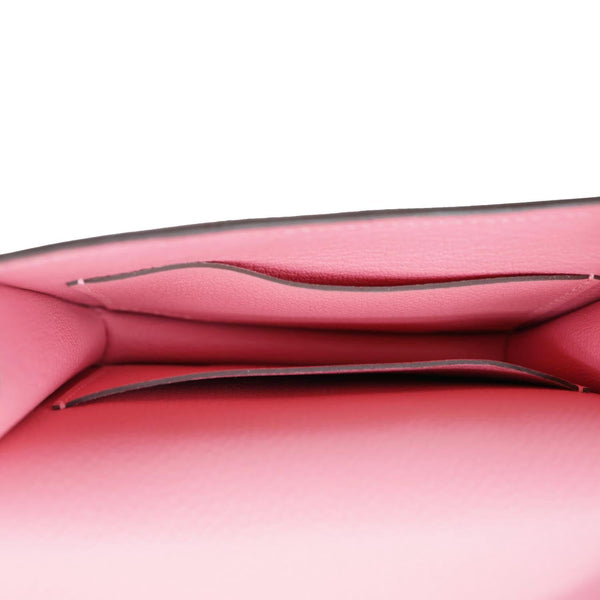 HERMES Constance Slim Calfskin Leather Wallet Rose Confetti Sanguine
