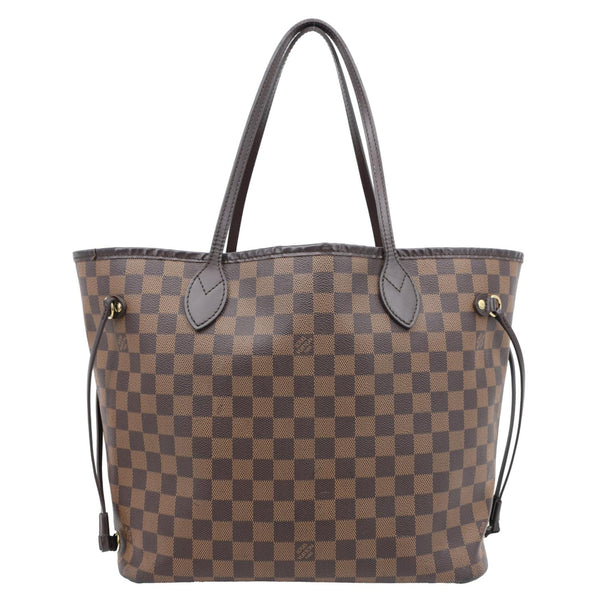 LOUIS VUITTON Neverfull MM Damier Ebene Tote Bag Brown