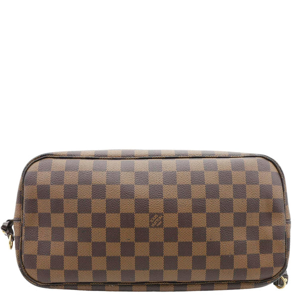 LOUIS VUITTON Neverfull MM Damier Ebene Tote Bag Brown