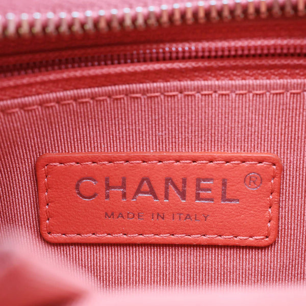 CHANEL Gabrielle Small Lambskin Leather Crossbody Bag Pink