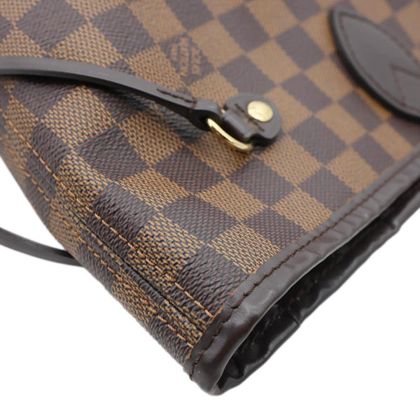 LOUIS VUITTON Neverfull MM Damier Ebene Tote Bag Brown