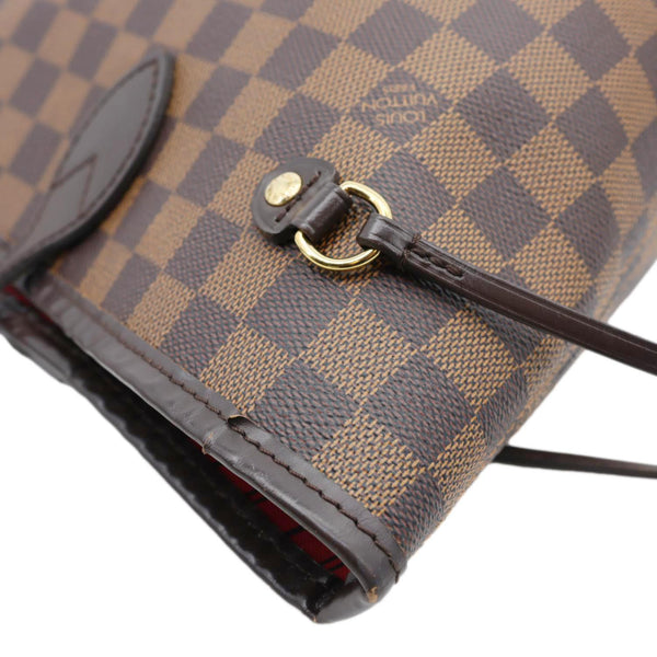 LOUIS VUITTON Neverfull MM Damier Ebene Tote Bag Brown