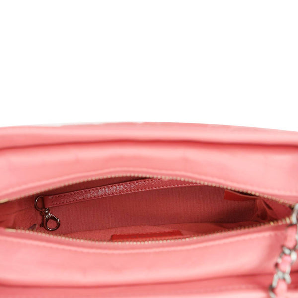 CHANEL Gabrielle Small Lambskin Leather Crossbody Bag Pink