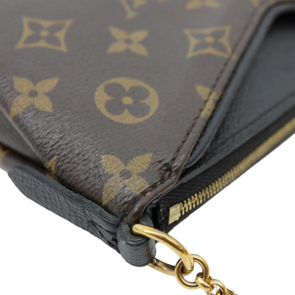 LOUIS VUITTON Pallas Monogram Canvas Clutch Crossbody Bag Black