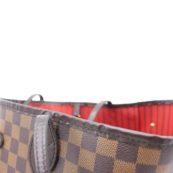 LOUIS VUITTON Neverfull MM Damier Ebene Tote Bag Brown