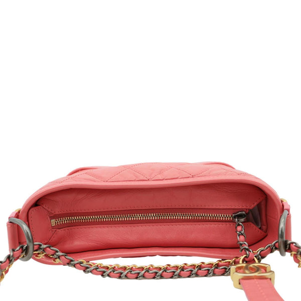 CHANEL Gabrielle Small Lambskin Leather Crossbody Bag Pink