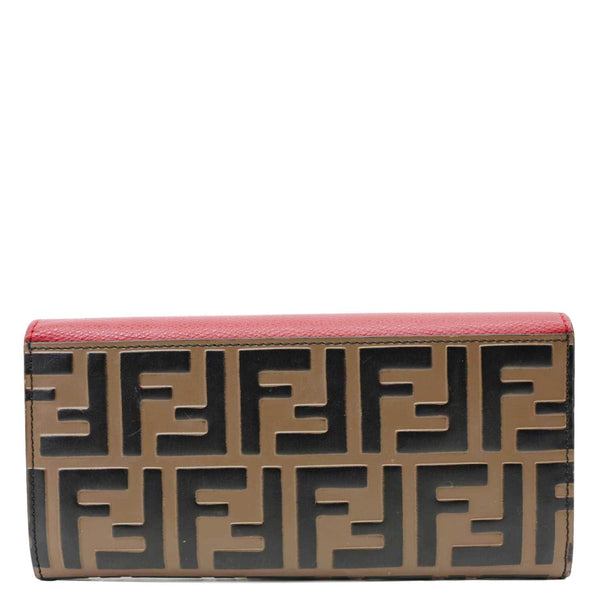 FENDI F Is Fendi Cruise Vitello Leather Continental Wallet Red