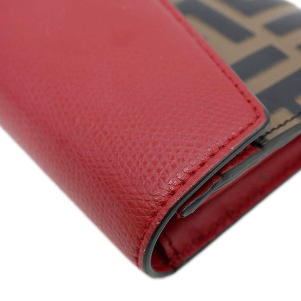 FENDI F Is Fendi Cruise Vitello Leather Continental Wallet Red
