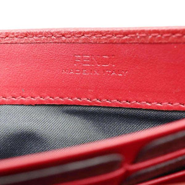 FENDI F Is Fendi Cruise Vitello Leather Continental Wallet Red