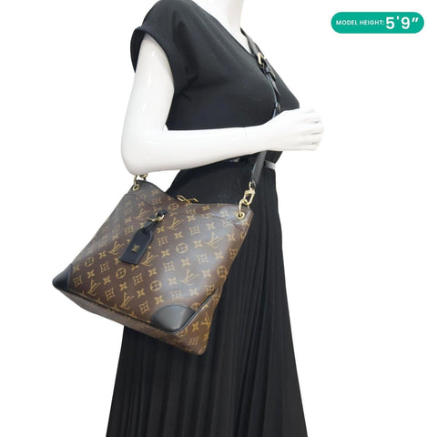 LOUIS VUITTON Odeon NM MM Monogram Canvas Shoulder Bag Black