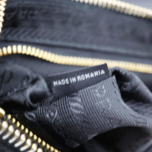 PRADA Tessuto Saffiano Chain Shoulder Bag Black