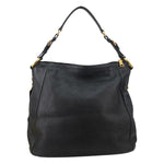PRADA Vitello Daino Pebbled Leather Hobo Bag Black