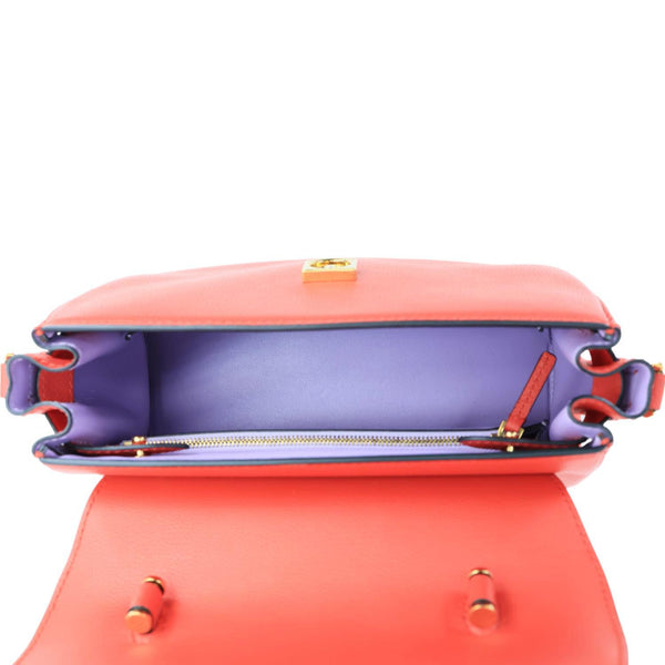 VERSACE La Medusa Leather Top Handle Shoulder Bag Red