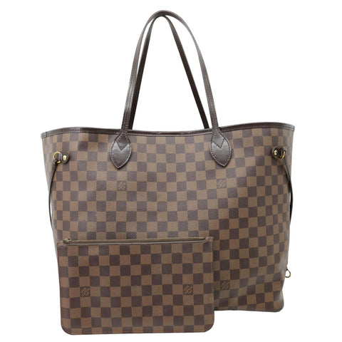 LOUIS VUITTON Neverfull GM Damier Ebene Shoulder Bag Brown