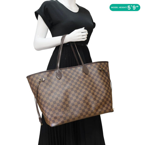 LOUIS VUITTON Neverfull GM Damier Ebene Shoulder Bag Brown