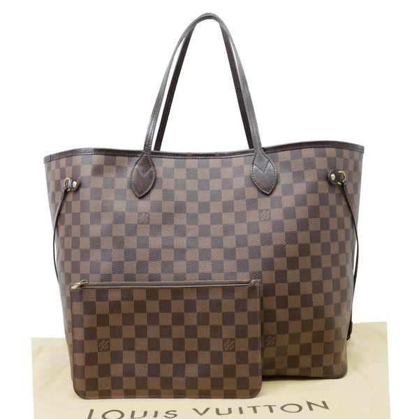 LOUIS VUITTON Neverfull GM Damier Ebene Shoulder Bag Brown
