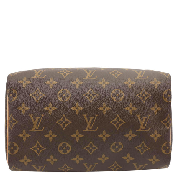 LOUIS VUITTON Speedy 25 Monogram Canvas Satchel Bag Brown