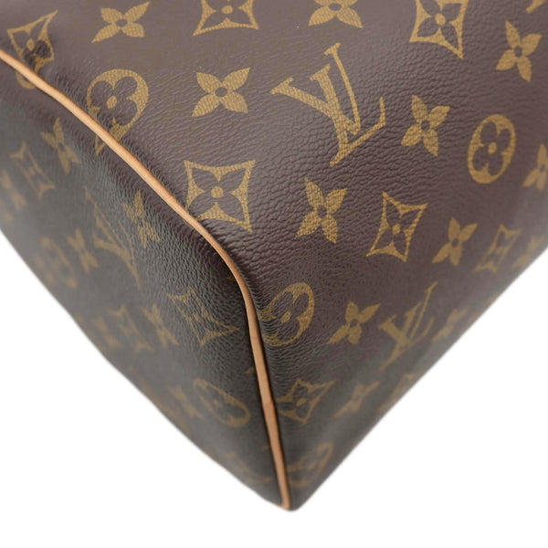 LOUIS VUITTON Speedy 25 Monogram Canvas Satchel Bag Brown