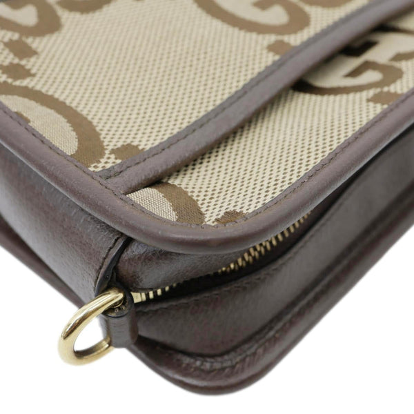 GUCCI Mini Jumbo GG Canvas Crossbody Bag Beige 696075