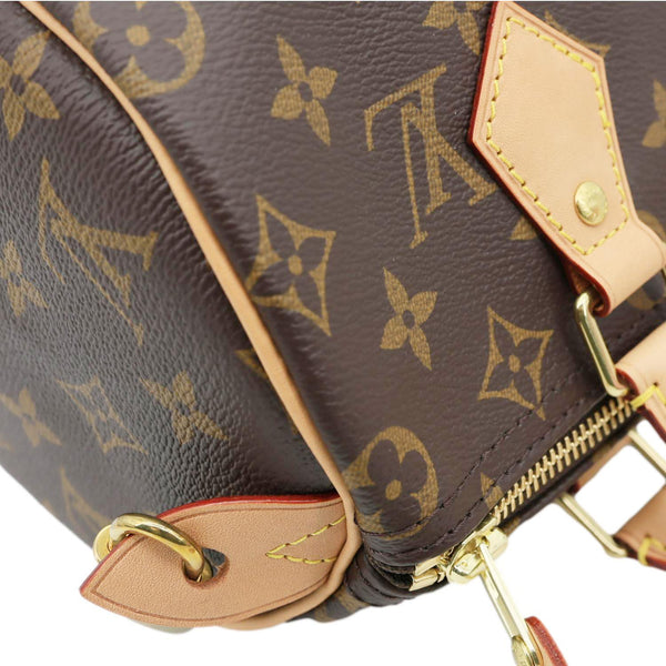 LOUIS VUITTON Speedy 25 Monogram Canvas Satchel Bag Brown
