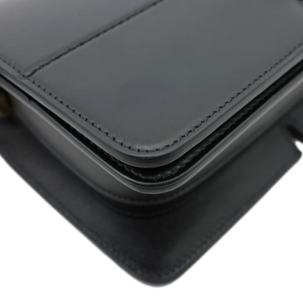 BURBERRY Snip Smooth Calfskin Leather Shoulder Bag Black