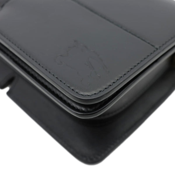 BURBERRY Snip Smooth Calfskin Leather Shoulder Bag Black