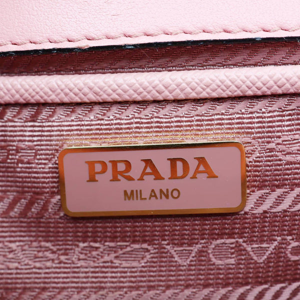 PRADA Soft Saffiano Leather Chain Crossbody Bag Pink