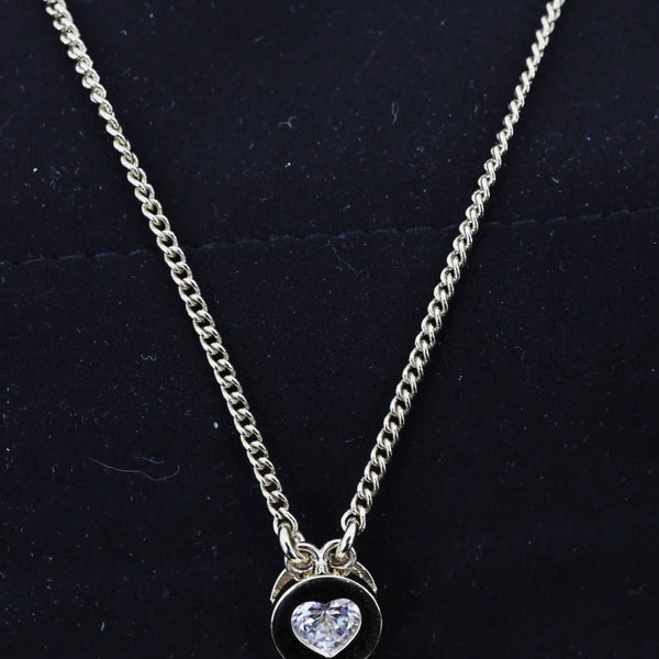 CHANEL Pave Crystal CC Logo Metal Necklace Gold