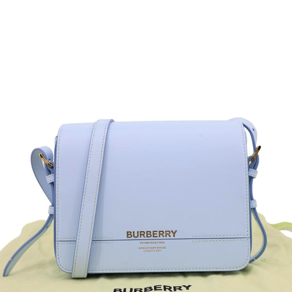 BURBERRY Grace Small Smooth Calfskin Leather Crossbody Bag Light Blue
