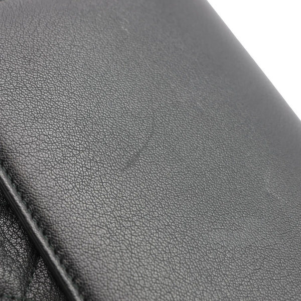 CHANEL CC Box O Case Quilted Leather Pouch Black