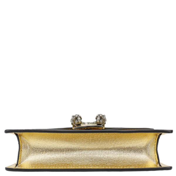 GUCCI Dionysus Super Mini Metallic Leather Crossbody Bag Gold 476432
