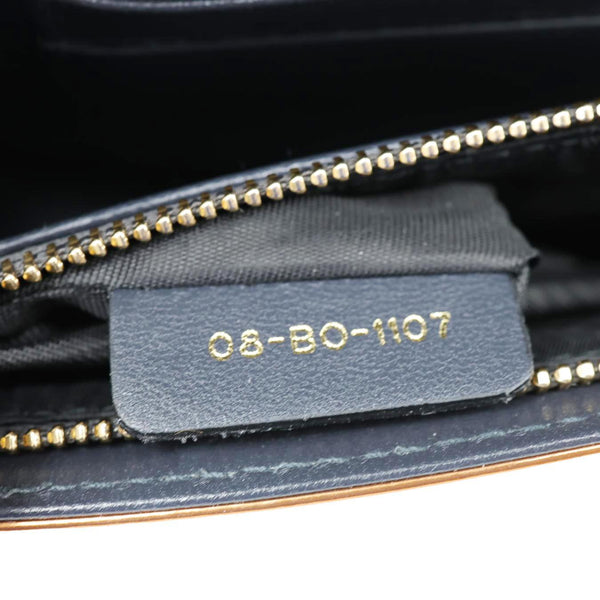 CHRISTIAN DIOR Diorama Micro-Cannage Patent Leather Wallet on Chain Orange