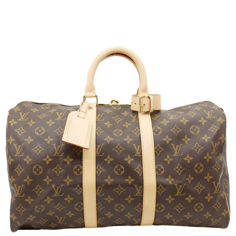 LOUIS VUITTON Keepall 45 Monogram Canvas Travel Bag Brown