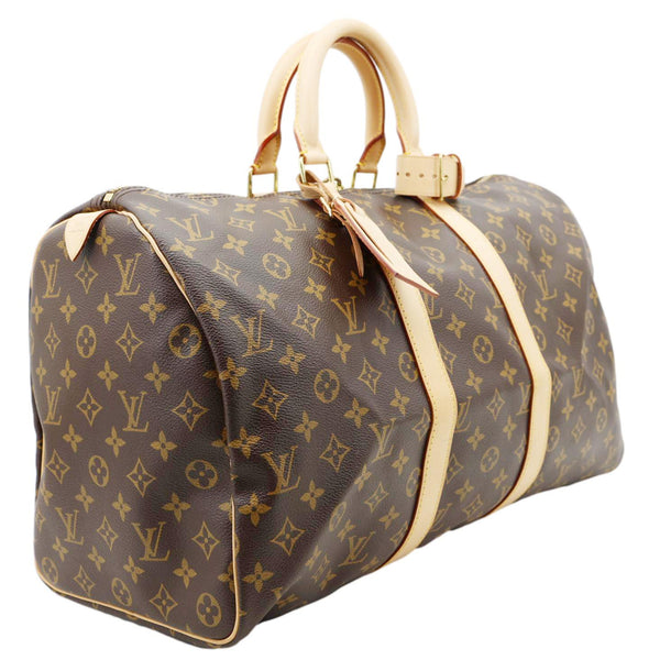 LOUIS VUITTON Keepall 45 Monogram Canvas Travel Bag Brown