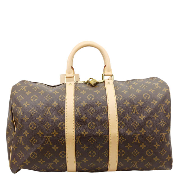 LOUIS VUITTON Keepall 45 Monogram Canvas Travel Bag Brown