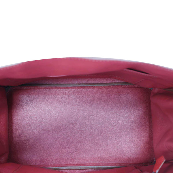 HERMES Birkin 35 Togo Leather Tote Bag Red