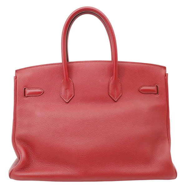 HERMES Birkin 35 Togo Leather Tote Bag Red
