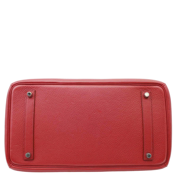 HERMES Birkin 35 Togo Leather Tote Bag Red