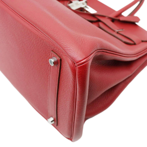 HERMES Birkin 35 Togo Leather Tote Bag Red