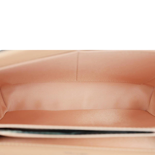 LOUIS VUITTON Lockme II BB Pebbled Leather Crossbody Bag Peach