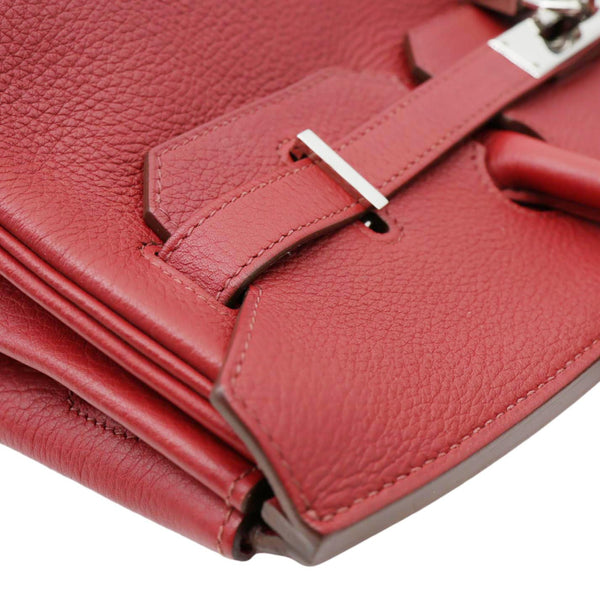 HERMES Birkin 35 Togo Leather Tote Bag Red