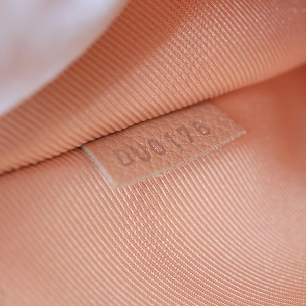 LOUIS VUITTON Lockme II BB Pebbled Leather Crossbody Bag Peach