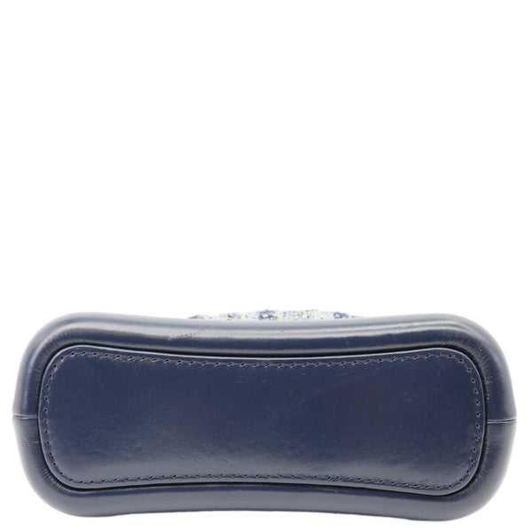 CHANEL Gabrielle Small Tweed Crossbody Bag Navy Blue