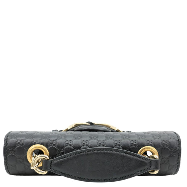 GUCCI Emily Mini GG Leather Chain Shoulder Bag Black 449636