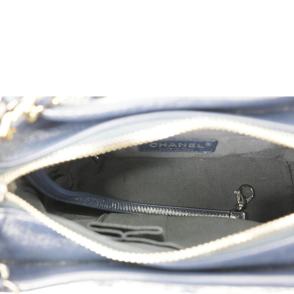 CHANEL Gabrielle Small Tweed Crossbody Bag Navy Blue