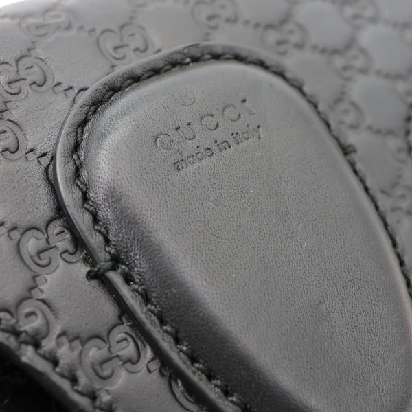 GUCCI Emily Mini GG Leather Chain Shoulder Bag Black 449636